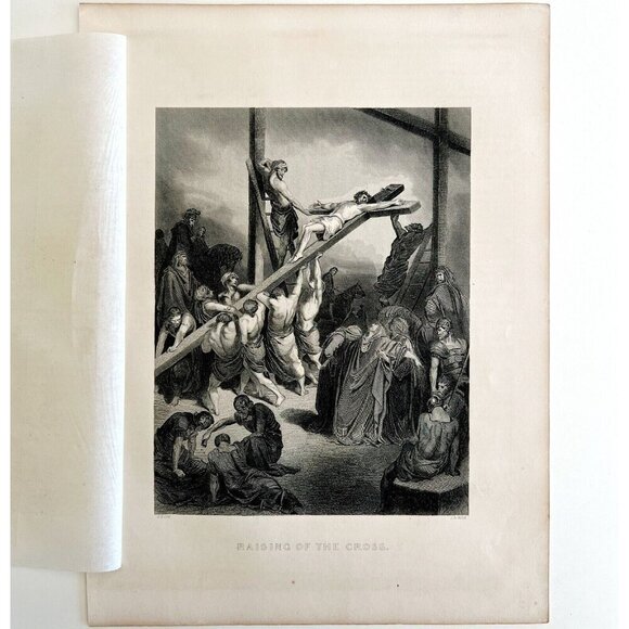 Jesus Crucified Steel Engraving 1872 Gustave Dore Victorian Religious Art DWAA6 - Picture 2 of 2